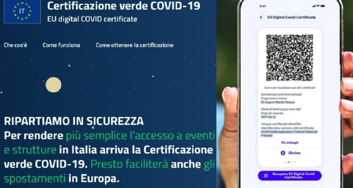 Green pass, obbligatorio dal 6 agosto